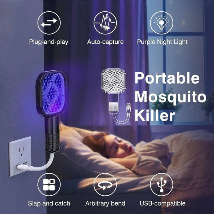 USB Electric Mosquito Killer Racket Lamp | Silent & Safe Insect Killer Light