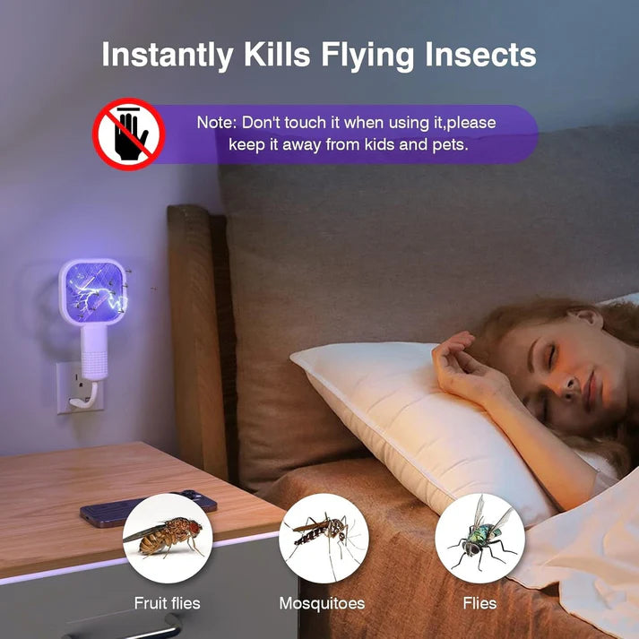 USB Electric Mosquito Killer Racket Lamp | Silent & Safe Insect Killer Light