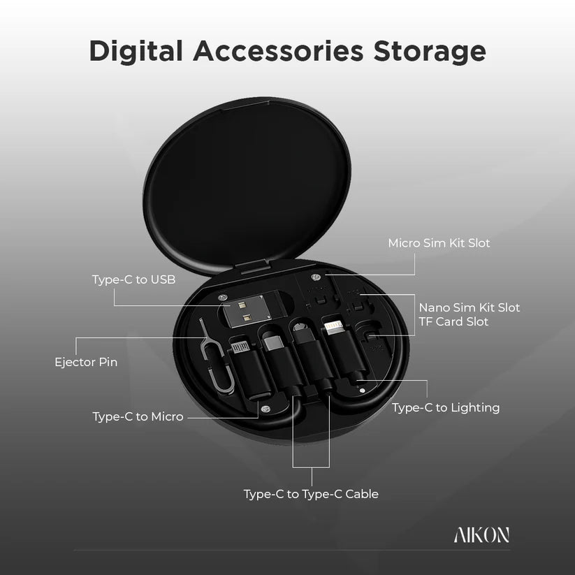 TechMate (5 in 1 Charger, SIM Tool & Holder)