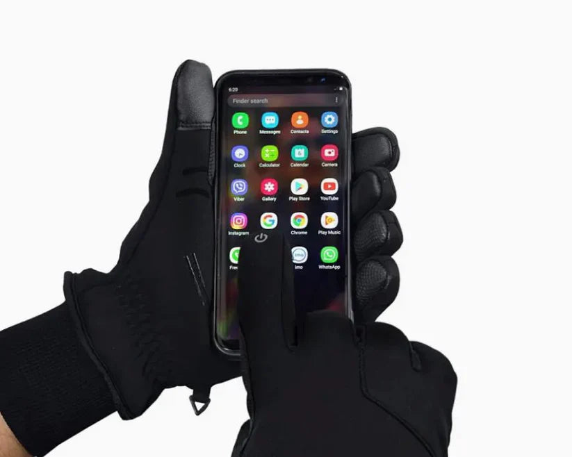 Winter outdoor warm plush windproof waterproof and anti slip touch screen cycling gloves