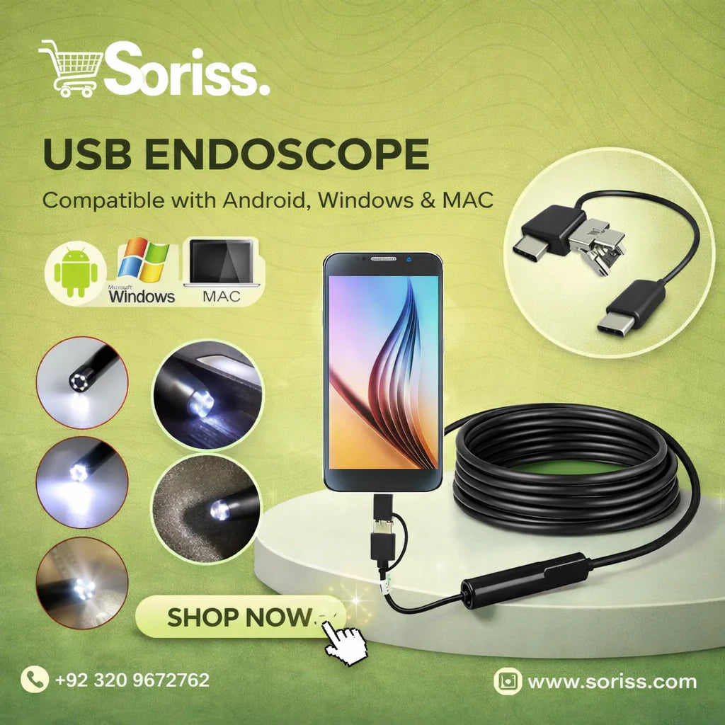 3 In 1 TYPE C/ MICRO USB/ PC ENDOSCOPE CAMERA