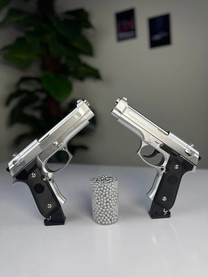 Silver Color M92 Beretta Airsoft Toy Gun – Realistic 6mm BB Pistol Replica for Safe Tactical Play